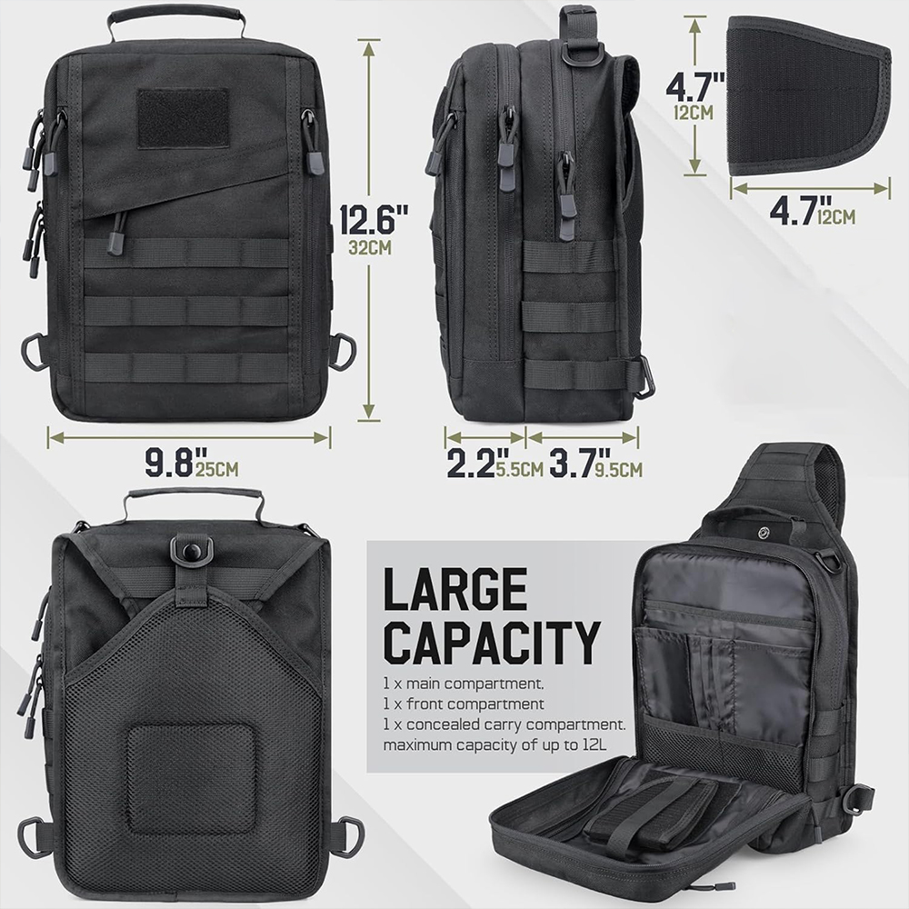 전술 슬링 배낭 숨겨진 캐리 건 홀스터 권총 가방 야외 - Edc Concealed Carry Sling Bag 리뷰 및 가격