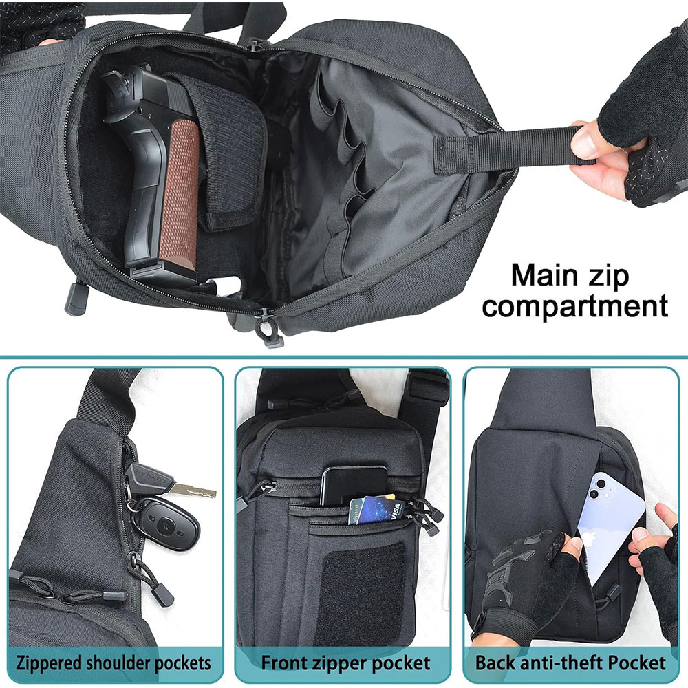 전술용 크로스백, 어깨에 메는 권총 가방, 은닉형 총기 - Edc Concealed Carry Sling Bag 리뷰 및 가격