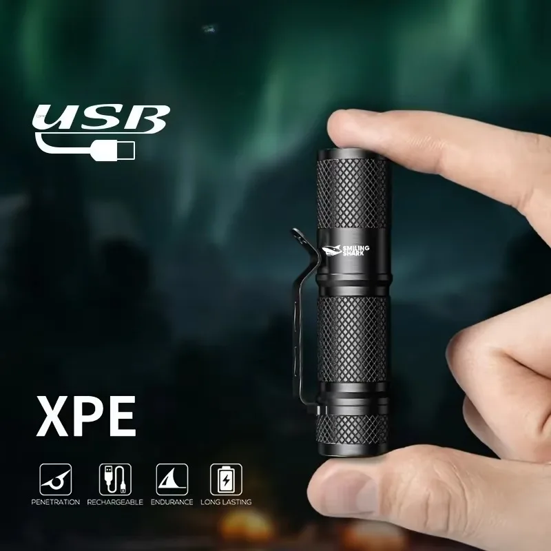 스마일링 샤크 초강력 미니 LED 손전등, USB 충전 - Edc Carry Clip 리뷰 및 가격